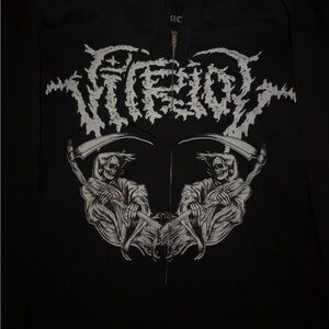 Vitriol scythe reaper black zip hoodie